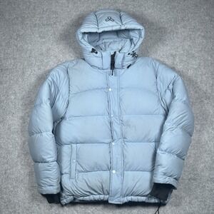 TNA Aritzia Super Puff Jacket Women's Size Medium‎ Blue Zip Goose Down ORIGINAL